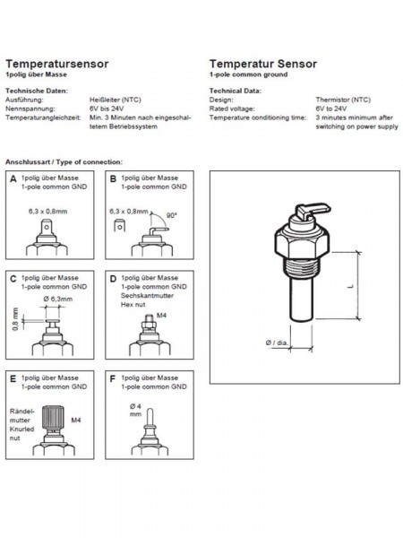 Temperatursensor Motoröl